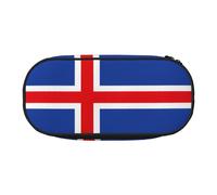GaxfjRu Studen - Estuche para lápices con diseño de la bandera de Islandia, gran capacidad, para el hogar, la universidad, la oficina, organizador para adultos, Negro , Talla única, Lindo