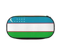 GaxfjRu Studen - Estuche para lápices con diseño de la bandera de la República de Uzbekistán, gran capacidad, para el hogar, la universidad, la oficina, organizador para adultos, Negro , Talla única,