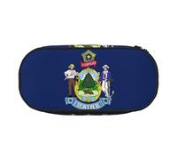GaxfjRu Studen - Estuche para lápices con diseño de la bandera de Maine Estado de Maine para el hogar, la universidad, la oficina, organizador para adultos, Negro , Talla única, Lindo