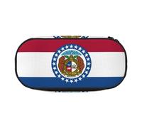 GaxfjRu Studen - Estuche para lápices con diseño de la bandera de Missouri, gran capacidad, para el hogar, la universidad, la oficina, organizador para adultos, Negro , Talla única, Lindo