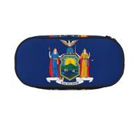 GaxfjRu Studen - Estuche para lápices con diseño de la bandera del estado de Nueva York, gran capacidad, para el hogar, la universidad, la oficina, organizador para adultos, Negro , Talla única,