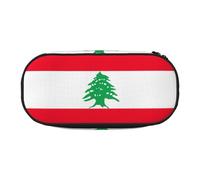 GaxfjRu Studen - Estuche para lápices con diseño de la bandera del Líbano, gran capacidad, para el hogar, la universidad, la oficina, organizador para adultos, Negro , Talla única, Lindo