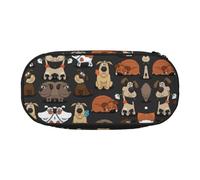 GaxfjRu Studen - Estuche para lápices con diseño de perro Corgi de gran capacidad para el hogar, la universidad, la oficina, organizador para adultos, Negro , Talla única, Lindo