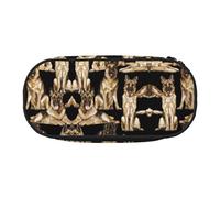 GaxfjRu Studen - Estuche para lápices con diseño de perro pastor alemán, gran capacidad, para el hogar, la universidad, la oficina, organizador para adultos, Negro , Talla única, Lindo