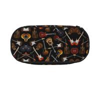 GaxfjRu Studen - Estuche para lápices con estampado de guitarras, gran capacidad, para el hogar, la universidad, la oficina, organizador para adultos, Negro , Talla única, Lindo