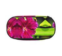 GaxfjRu Studen - Estuche para lápices con estampado de hibisco, gran capacidad, para el hogar, la universidad, la oficina, organizador para adultos, Negro , Talla única, Lindo