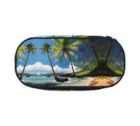 GaxfjRu Studen - Estuche para lápices con estampado de palmeras tropicales hawaianas, gran capacidad, para el hogar, la universidad, la oficina, organizador para adultos, Negro , Talla única, Lindo