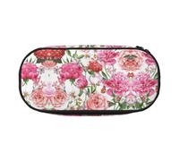 GaxfjRu Studen - Estuche para lápices con estampado de peonías para jardín, gran capacidad, para casa, universidad, oficina, organizador para adultos, Negro , Talla única, Lindo