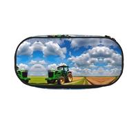 GaxfjRu Studen - Estuche para lápices con estampado de tractor bajo cielo azul y nubes blancas, gran capacidad, para el hogar, la universidad, la oficina, organizador para adultos, Negro , Talla