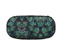 GaxfjRu Studen - Estuche para lápices con estampado en grasa verde, gran capacidad, para el hogar, la universidad, la oficina, organizador para adultos, Negro , Talla única, Lindo