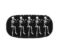 GaxfjRu Studen - Estuche para lápices y bolígrafos con diseño de calavera articulada para Halloween, para casa, universidad, oficina, organizador para adultos, Negro , Talla única, Lindo