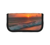 GaxfjRu Sunset at The Beach - Estuche de lona para lápices, almacenamiento organizado para picnics y uso diario, bolsa de maquillaje, soporte para lápices