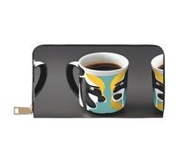 GaxfjRu Taza café elegante cartera de cuero para mujer con gran capacidad, segura y versátil cartera plegable para mujer, Blanco, Talla única, Classic