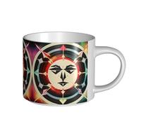 GaxfjRu Tazas de cerámica hechas a mano con diseño de flechas de caza, triángulos y ciervos, tazas de pared gruesas de gran capacidad, con mango en C para café, té y regalos