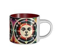 GaxfjRu Tazas de cerámica hechas a mano con diseño de flechas de caza, triángulos y ciervos, tazas de pared gruesas de gran capacidad, con mango en C para café, té y regalos