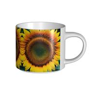 GaxfjRu Tazas de cerámica hechas a mano con estampado de girasol You are My Sunshine, tazas de pared gruesas de gran capacidad, con mango en C para café, té y regalos