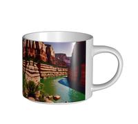 GaxfjRu Tazas de cerámica hechas a mano con impresión del Gran Cañón, tazas de pared gruesa de gran capacidad, con mango en C para café, té y regalos