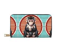 GaxfjRu The Silent Monkey - Cartera de cuero para mujer, organizador de gran capacidad con soporte para chequera, cartera plegable para mujer, color blanco, talla única, clásica, White, Talla única,