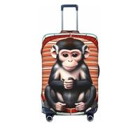 GaxfjRu The Silent Monkey - Funda para maleta para equipaje, mantiene tu equipaje seguro y elegante, fundas de equipaje para maleta aprobadas por la TSA, Black, L