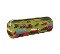 GaxfjRu Tractor Farm - Estuche de piel con cremallera para bolígrafos y lápices, bolsa suave