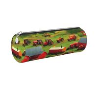 GaxfjRu Tractor Farm - Estuche de piel con cremallera para bolígrafos y lápices, bolsa suave