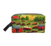 GaxfjRu Tractor granja impresión Viaje Bolsa de Cosméticos Organizador Grande Bolsa de Maquillaje Mujeres para Cosméticos Artículos de tocador Accesorios, blanco, Talla única, Color blanco., Talla
