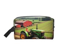 GaxfjRu Tractor granja patrón impresión Viaje Cosmético Bolsa Organizador Grande Bolsa de Maquillaje Mujeres para Cosméticos Artículos de tocador Accesorios, blanco, Talla única, Color blanco., Talla