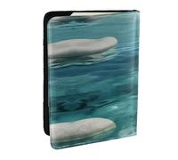 GaxfjRu Tranquil Water Print - Funda de piel para pasaporte, impermeable, para viajes, para mujeres y hombres, Black, Talla única
