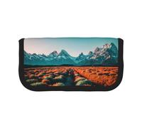 GaxfjRu Travel Mountain Sunset - Estuche de lona para lápices, almacenamiento organizado para picnics y uso diario, bolsa de maquillaje, soporte para lápices