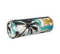 GaxfjRu Tropical Beach Palms - Estuche de piel con cremallera para bolígrafos y lápices, bolsa suave de grano