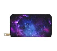 GaxfjRu Trotting Retrievers Paw - Cartera elegante y práctica para mujer, elegante y delgada, tarjetero con cremallera, Universo Galaxy Star Space, Talla única, Classic