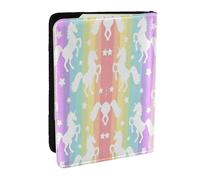 GaxfjRu Unicornios en rayas coloridas con estampado de pasaporte, cartera para pasaporte para mujer, bolsa de viaje esencial para pasaporte para hombres