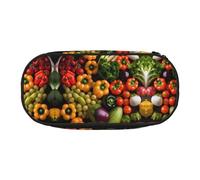 GaxfjRu Variedad de verduras frescas fruta impresión gran capacidad lápiz lápiz caso bolsa casa universidad oficina organizador para adultos Studen, Negro , Talla única, Lindo