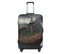 GaxfjRu Vikings - Funda protectora para maleta de viaje, lavable, antiarañazos, diseño de barco, Black, XL