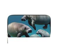 GaxfjRu Walruse - Cartera larga de piel con estampado de animales para hombre, diseño vintage