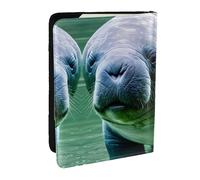 GaxfjRu Walruse - Funda de piel con estampado de becerro y animales, funda para pasaporte, impermeable, para viajes, para mujeres y hombres, Black, Talla única