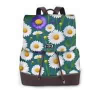 GaxfjRu Wild Flowers and Daisies - Mochila de cuero de moda para mujer, mochila de viaje diario, mochila organizada para la universidad