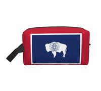 GaxfjRu Wyoming - Bolsa organizadora de cosméticos con bandera de estado para mujer, para cosméticos, accesorios de tocador, blanco, talla única, Color blanco., Talla única