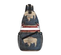 GaxfjRu Wyoming - Bolso cruzado con estampado de mapa de la bandera del estado para mujeres y hombres, bolsa bandolera para viajes, senderismo, mochila cruzada