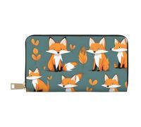 GaxfjRu Yellow Fox - Cartera de piel para mujer, organizador de gran capacidad con soporte para chequera, cartera plegable para mujer, color blanco, talla única, clásica, White, Talla única, Clásico
