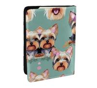 GaxfjRu Yorkie - Funda para pasaporte con estampado floral para viajes, organizador de viaje, funda para tarjetas de crédito, Black, Talla única