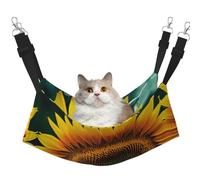 GaxfjRu You Are My Sunshine - Cama ajustable para gatos con diseño de girasol, para ventana, acogedora cama de terciopelo para mascotas y descanso para gatitos