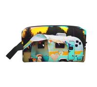 GaxfjRu You Make Me - Bolsa de cosméticos de viaje con estampado de caravana, grande, para mujer, para cosméticos, artículos de tocador y accesorios, color blanco, talla única, Color blanco., Talla