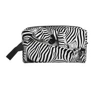 GaxfjRu Zebra Impresión Viaje Cosméticos Bag Organizador Grande Bolsa de Maquillaje Mujeres para Cosméticos Artículos de tocador Accesorios, Blanco, Talla Única, Color blanco., Talla única