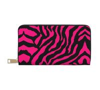 GaxfjRu Zebra Tiger Leopard Pink - Cartera de piel para mujer, organizador de gran capacidad con soporte para chequera, cartera plegable para mujer, color blanco, talla única, clásica, White, Talla