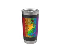 Gay Badminton Pride Month LGBT Rainbown Flag Vaso térmico de acero inoxidable de doble pared