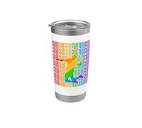 Gay Badminton Pride Month LGBT Rainbown Flag Vaso térmico de acero inoxidable de doble pared