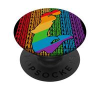 Gay Basketball Pride Month LGBT Rainbown Flag PopSockets PopGrip Adhesivo