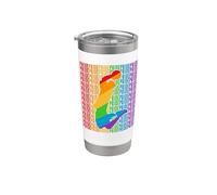 Gay Basketball Pride Month LGBT Rainbown Flag Vaso térmico de acero inoxidable de doble pared