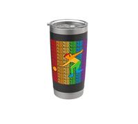 Gay Bowling Player Pride Month LGBT Rainbown Flag Vaso térmico de acero inoxidable de doble pared